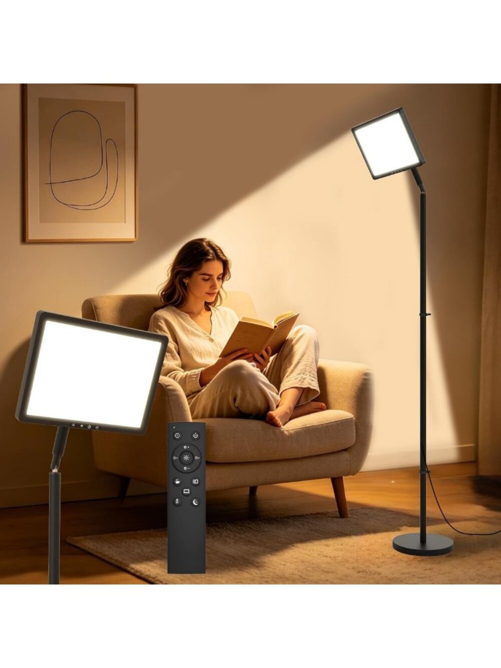 12000 Lux UV-Free LED Full Spectrum Daylight Floor Lamp for Home & Office